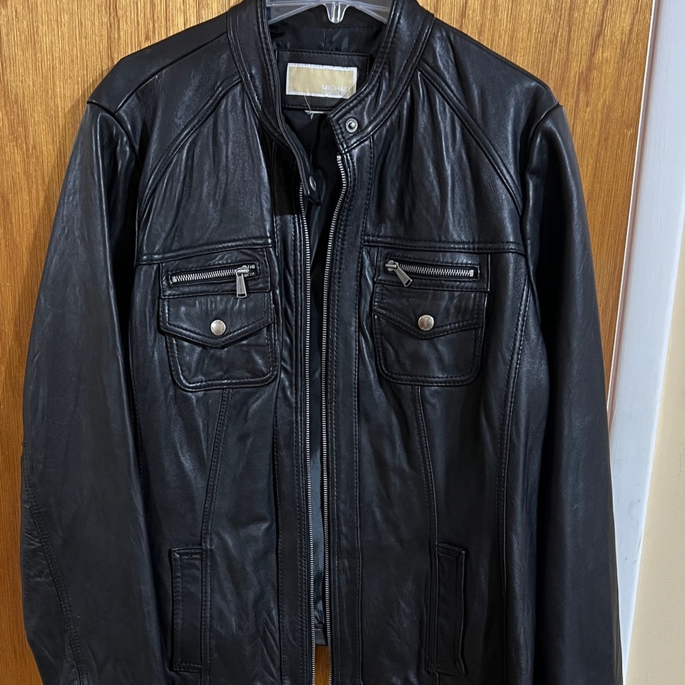 Michael Kors genuine leather moto jacket